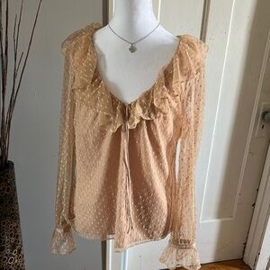 J.Crew .Elegant Cream Ruffled Women's Top